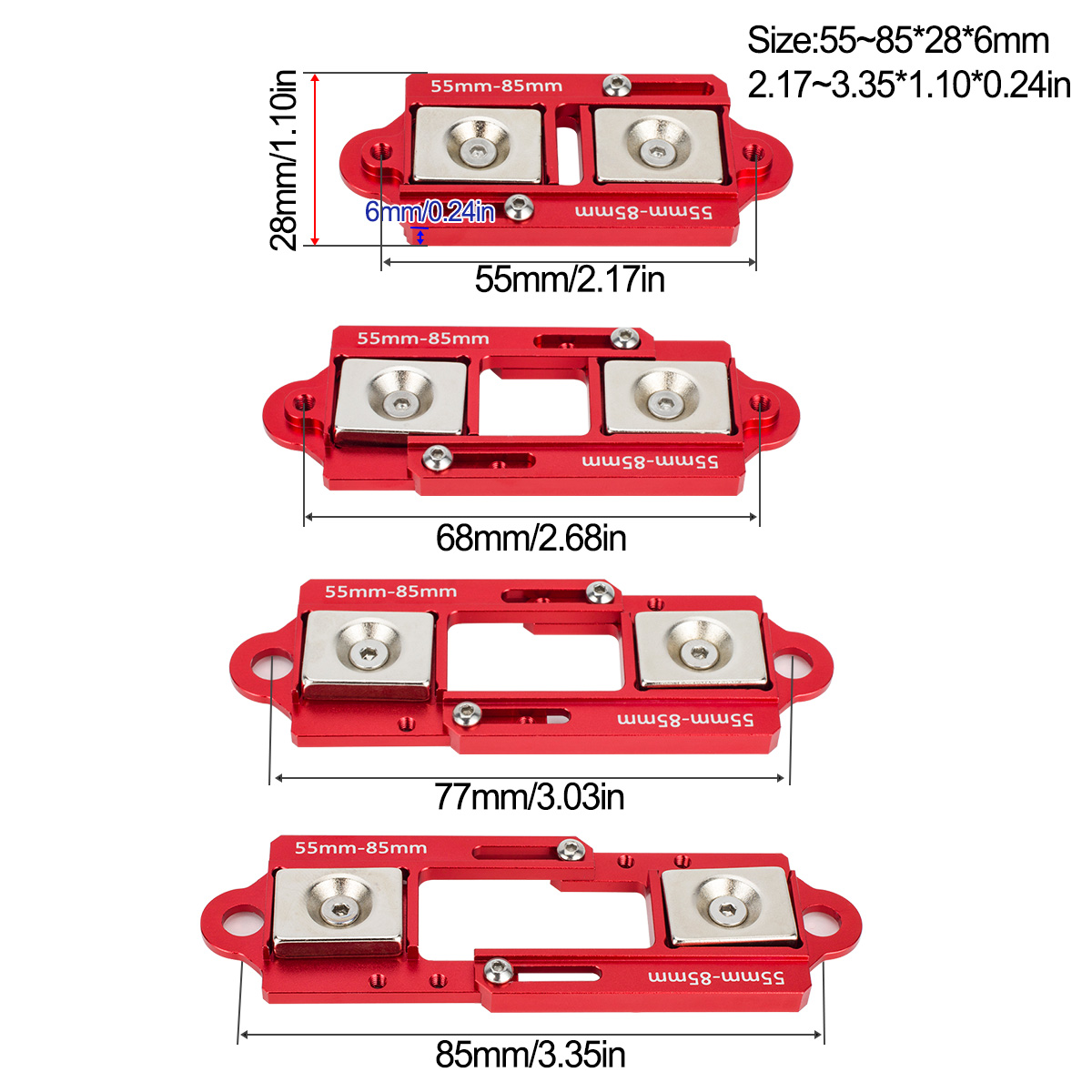4PCS 55-85mm Adjustable Magnet - Rc Crawler 4X4 recensie en prijs