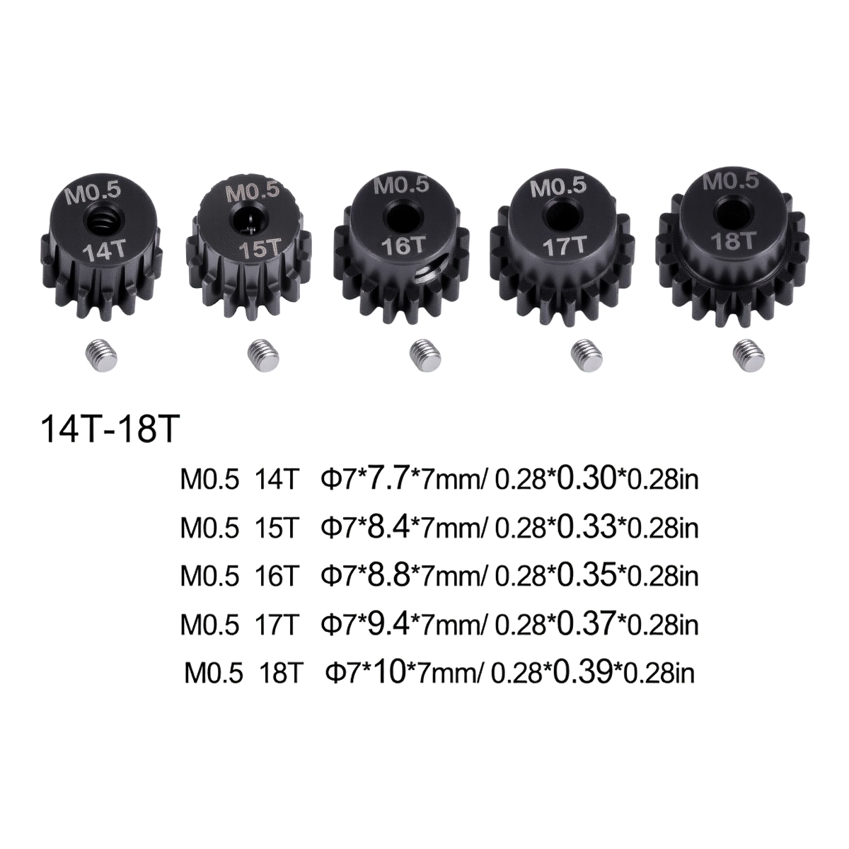 M0.5 2mm Shaft 14T-18T Metal P - Rc Hobby Shops recensie en prijs