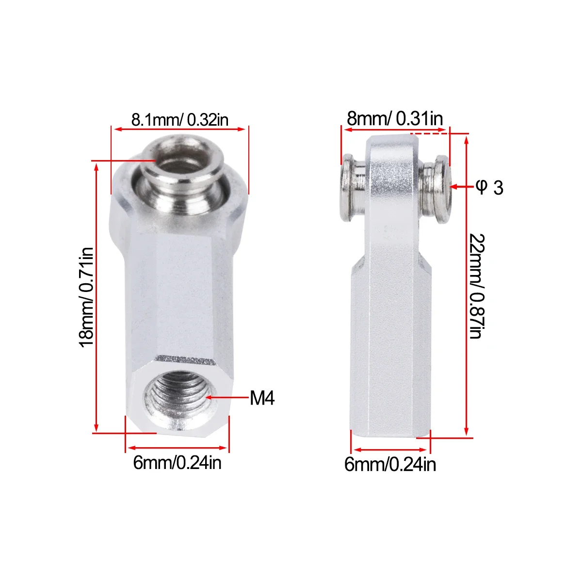 4Pcs Metal M4 Link Rod Joint B - Rc Crawler 4X4 recensie en prijs